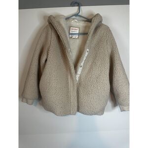 Cat & Jack Kids Sherpa Hoodie Jacket Tan Fleece Lined Size L 10/12